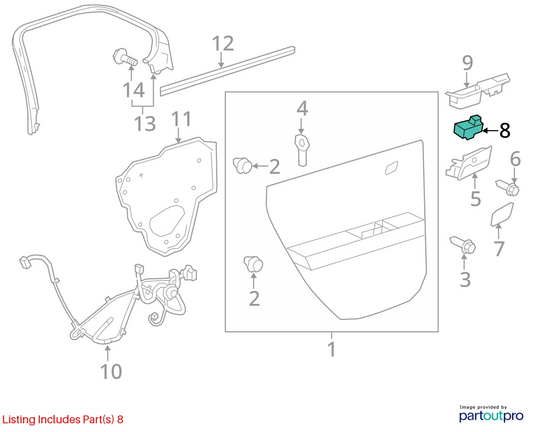 2013-2015 CHEVROLET MALIBU REAR LEFT SIDE DOOR WINDOW CONTROL SWITCH 20933566