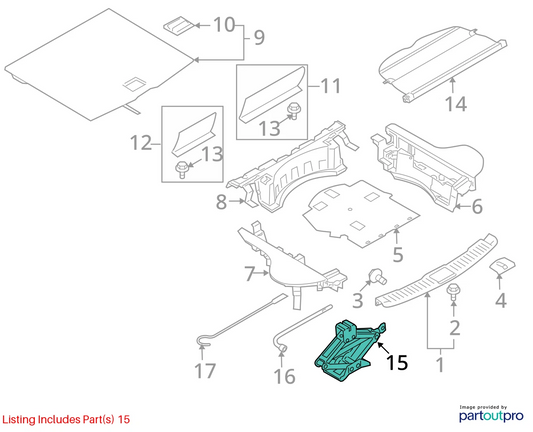 2009-2013 INFINITI G37 SEDAN EMERGENCY SPARE TIRE JACK TOOL KIT WRENCH ASSY OEM