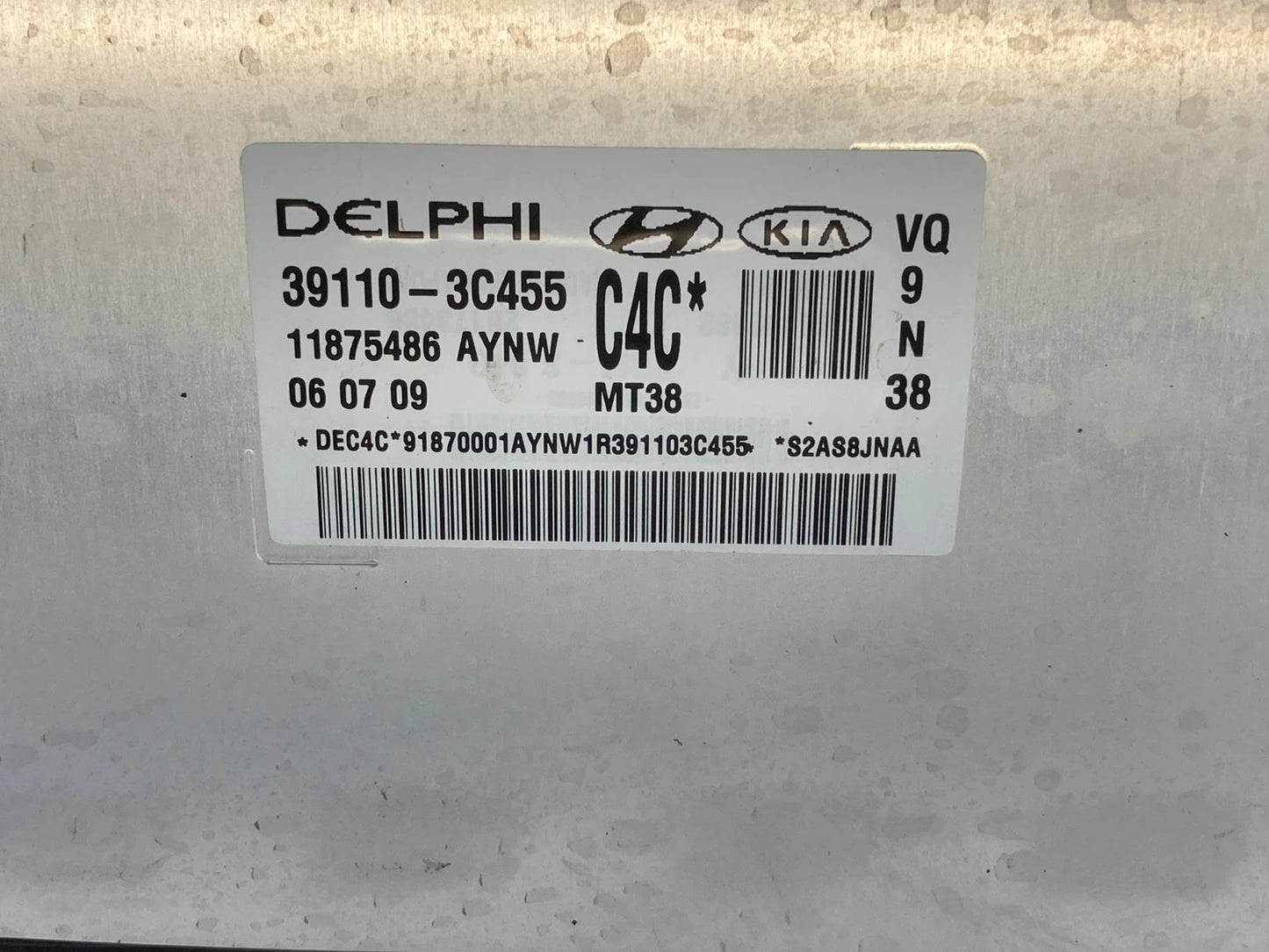 2010 KIA SEDONA 3.8L V6 ENGINE CONTROL MODULE ECU ECM UNIT DELPHI 391103C455 OEM