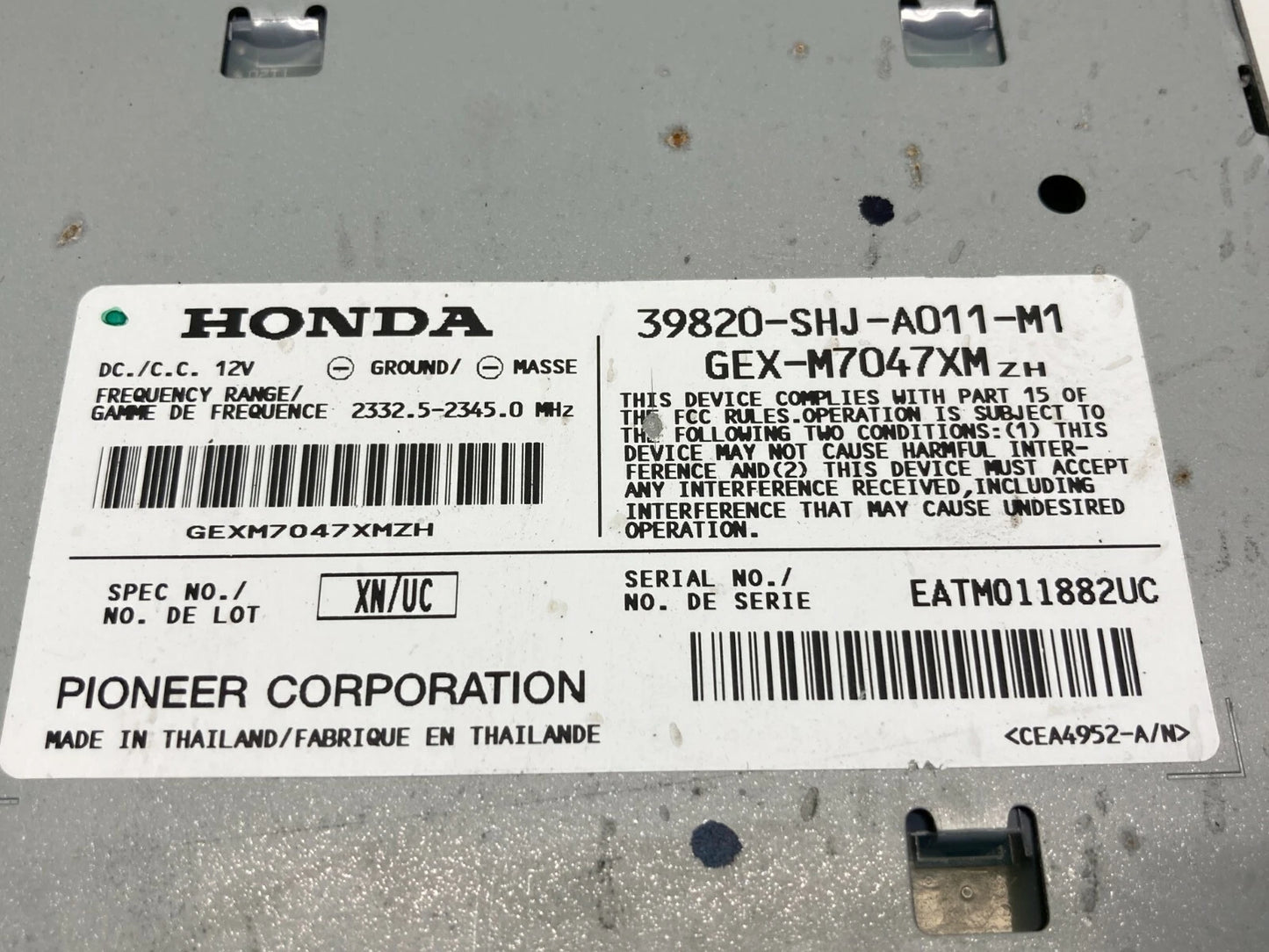 2005-2010 HONDA ODYSSEY SATELLITE RECEIVER CONTROL MODULE 39820-SHJ-A011-M1 OEM