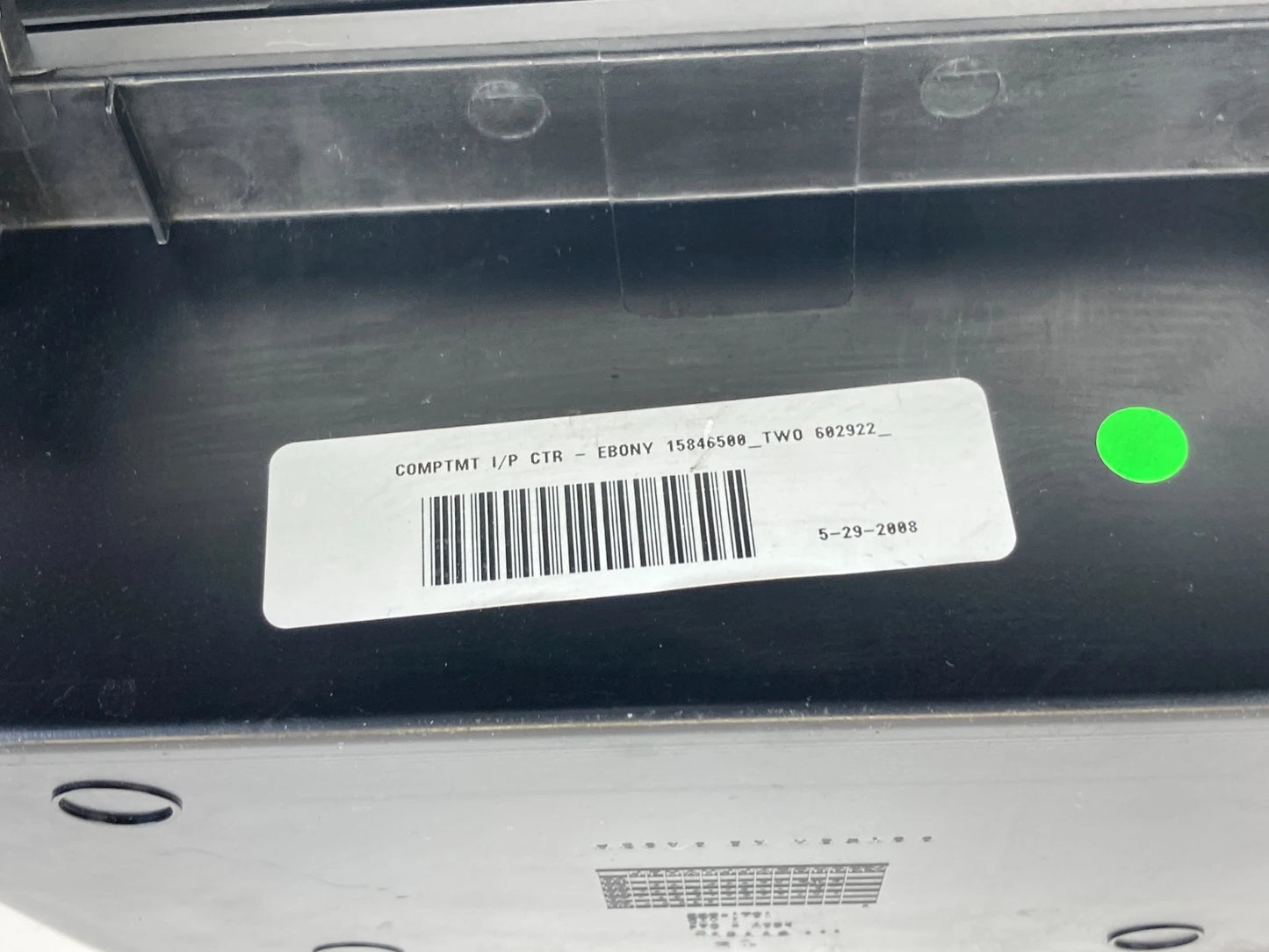 07-11 CHEVROLET HHR CENTER UPPER DASH STORAGE CUBBY COMPARTMENT EBONY 15846500