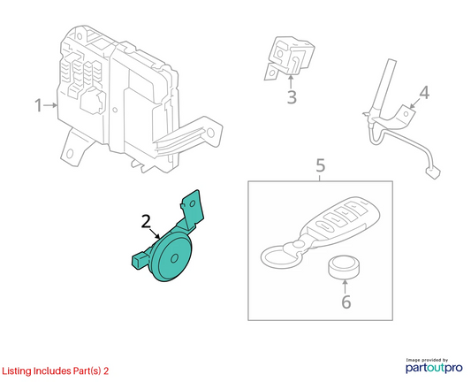 2009-2011 KIA BORREGO HIGH NOTE HORN TONE SIGNAL ALARM SIREN 96660-2J000 OEM