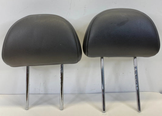 02-06 MINI COOPER FRONT LEFT & RIGHT SEAT HEADREST HEAD REST LEATHER BLACK OEM