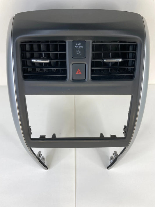 2015-2019 NISSAN VERSA DASH RADIO BEZEL TRIM W/ AIR VENTS & HAZARD SWITCH OEM