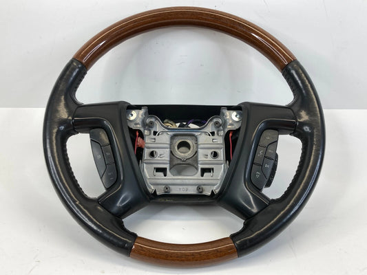 2009-2012 BUICK ENCLAVE GMC ACADIA STEERING WHEEL LEATHER WOODGRAIN 20760258