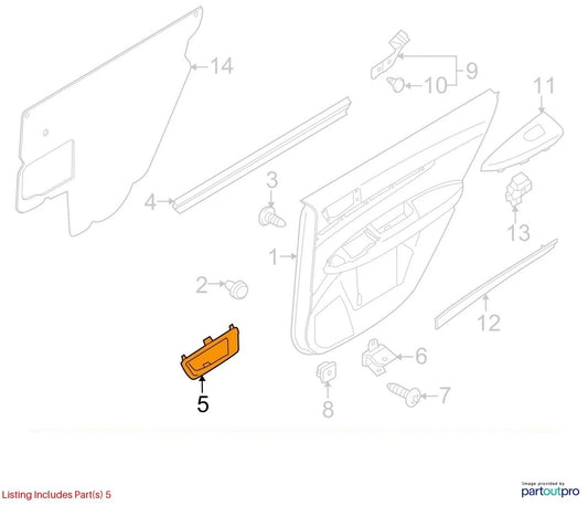 2010-2014 SUBARU OUTBACK REAR LEFT SIDE INSIDE DOOR HANDLE BEZEL 94246AJ03A OEM