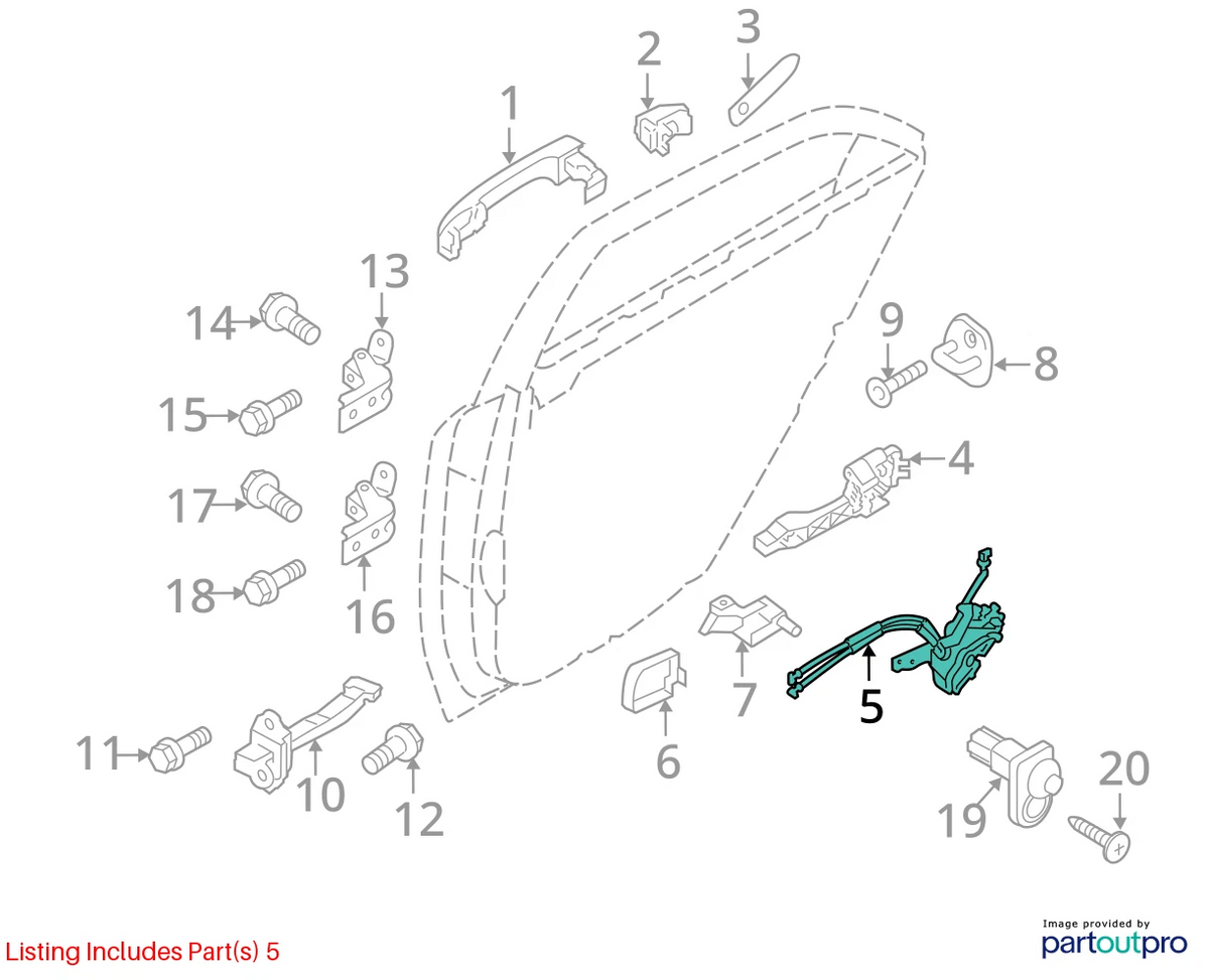 2011-2016 HYUNDAI ELANTRA REAR RIGHT PASSENGER DOOR LOCK LATCH 81420-3X010 OEM