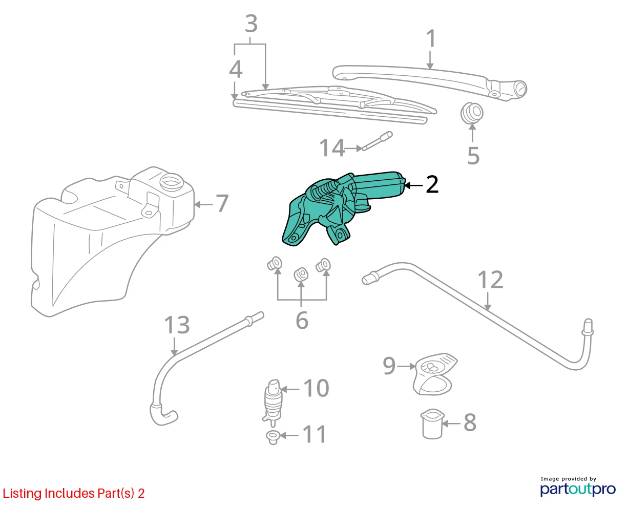 98-04 AUDI A6 QUATTRO WAGON REAR BACK GLASS WIPER MOTOR ASSEMBLY 8L0955711B OEM