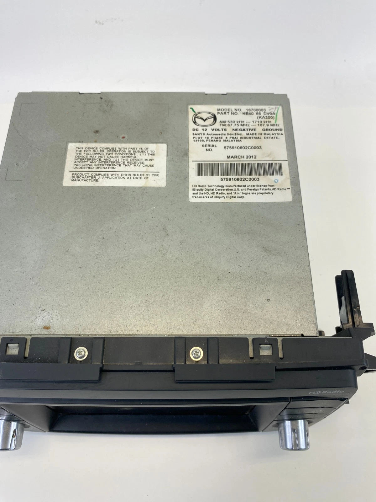 2013 MAZDA CX-5 AUDIO RADIO RECEIVER PLAYER UNIT DISPLAY UNIT KE40-66-DV0A OEM