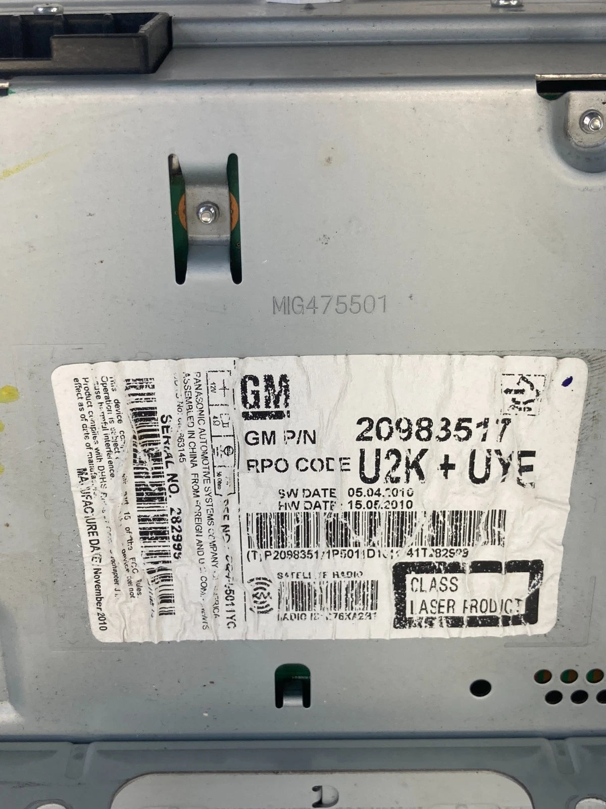2011 GMC TERRAIN AM FM RADIO CD PLAYER AUDIO CONTROL MODULE UNIT 20983517 OEM
