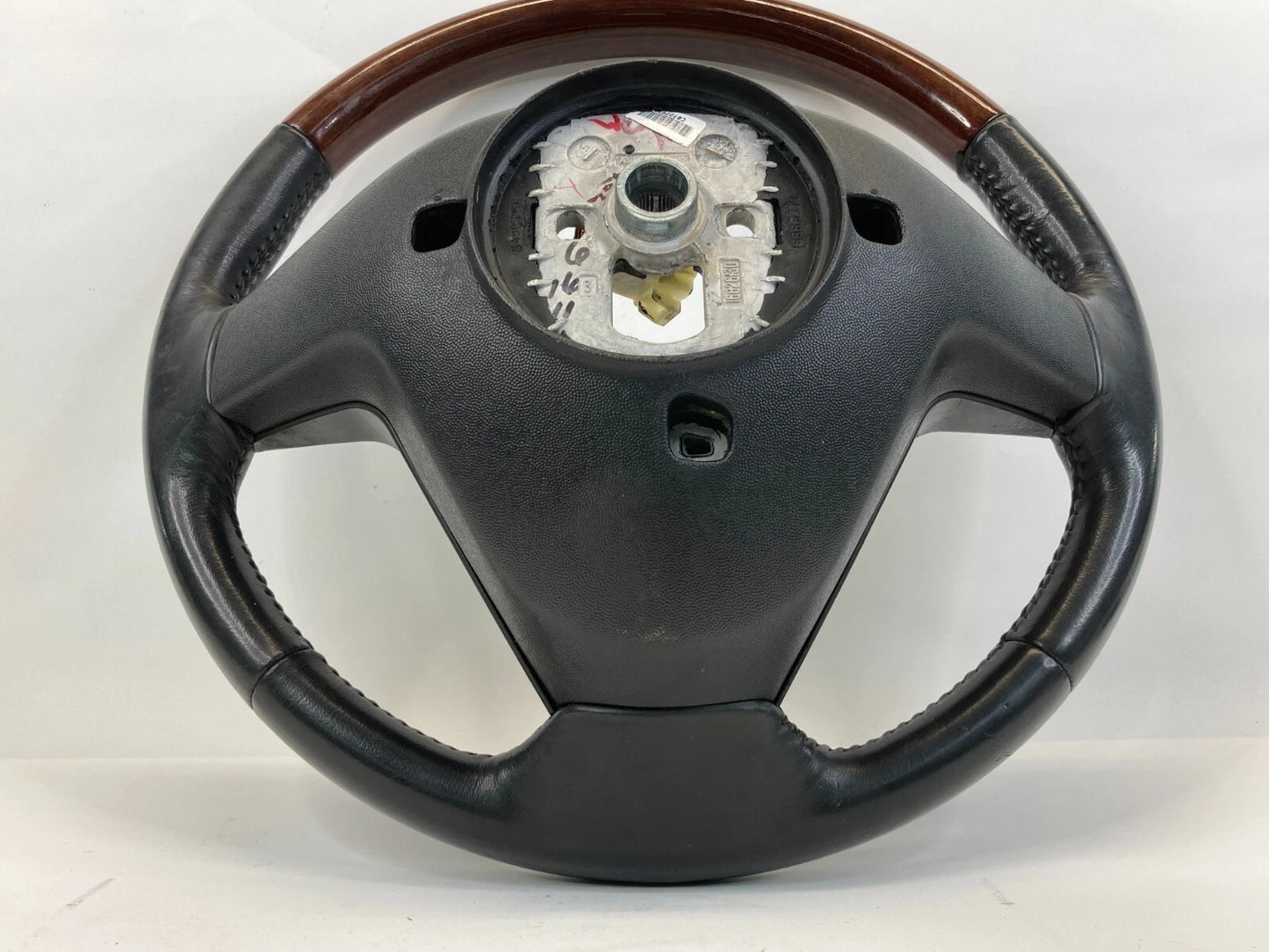 2004-2007 CADILLAC CTS STEERING WHEEL W/ SWITCHES LEATHER WOOD TRIM 21994384