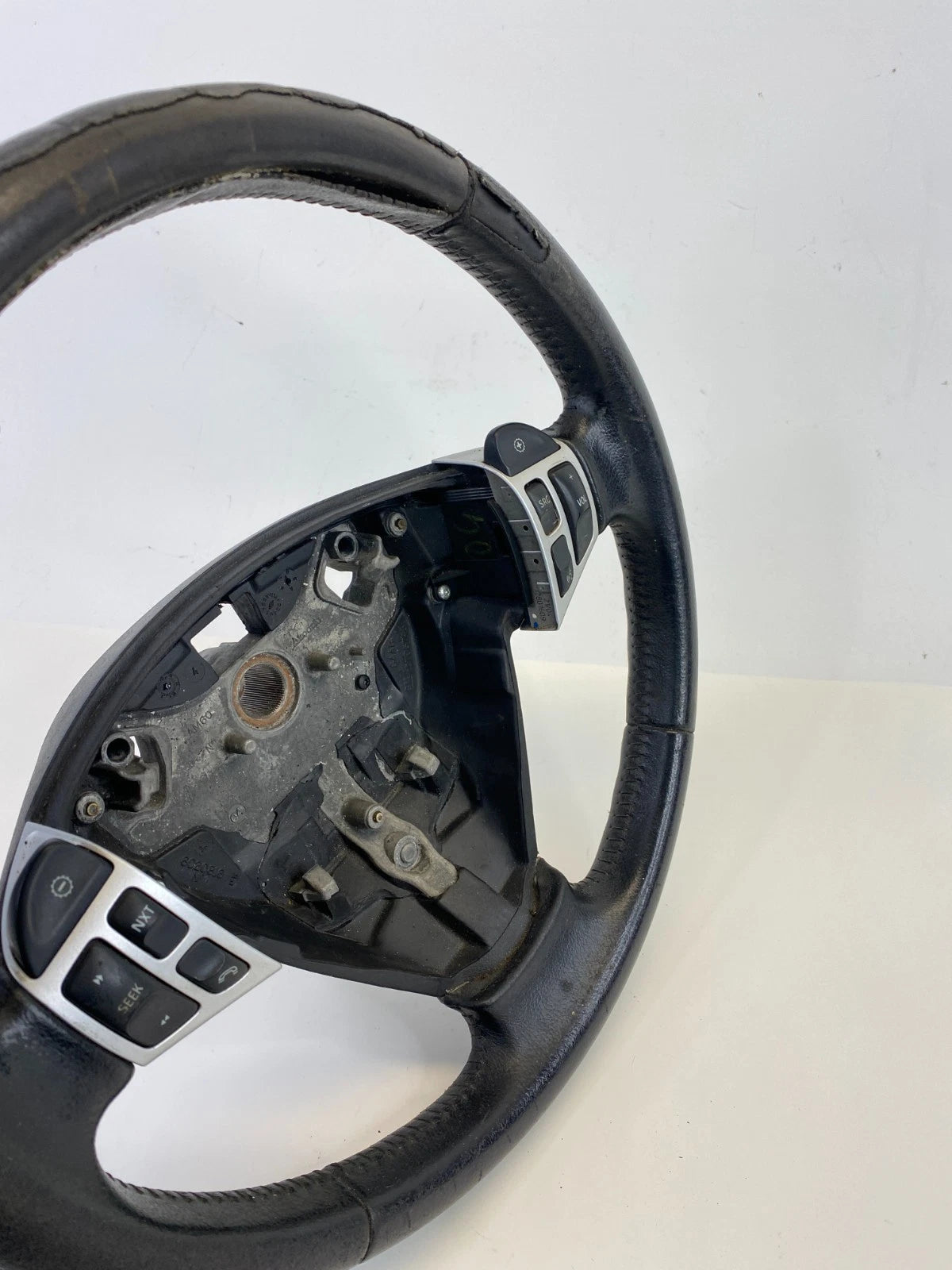 05-11 SAAB 9-3 STEERING WHEEL LEATHER BLACK W AUDIO CONTROL SWITCH OEM