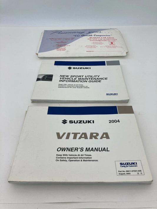 2004 04 SUZUKI VITARA LX OWNERS MANUAL INFORMATION GUIDE BOOK SET OEM