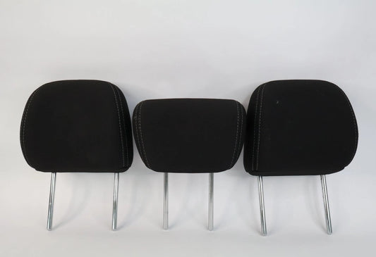 2012 2013 KIA SOUL REAR SEAT HEADREST SET OF 3 BLACK CLOTH LEFT RIGHT CENTER OEM