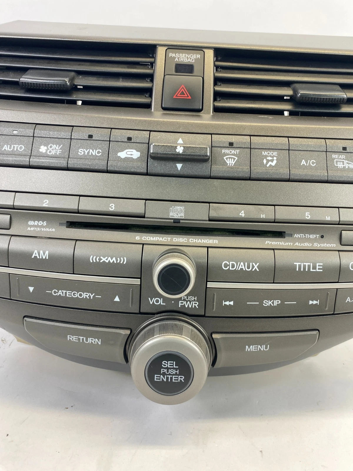2008-2012 HONDA ACCORD AM/FM RADIO RECEIVER MP3 DISC PLAYER W/ CLIMATE CONTROL