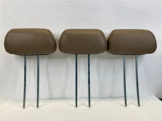 2003-2008 HONDA PILOT 2ND ROW SEAT HEADREST SET 3 SADDLE TAN BROWN LEATHER OEM