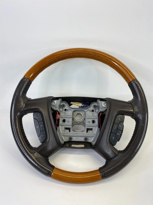 09-12 BUICK ENCLAVE GMC ACADIA STEERING WHEEL WOODGRAIN W CRUISE CONTROL