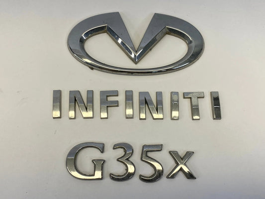 2007 2008 INFINITI G35 REAR TRUNK LID LOGO LETTERS EMBLEM SET OEM 84890JK60