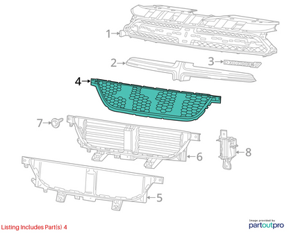 13-16 DODGE DART FRONT BUMPER CENTER LOWER GRILL GRILLE ASSEMBLY 68081409AA OEM