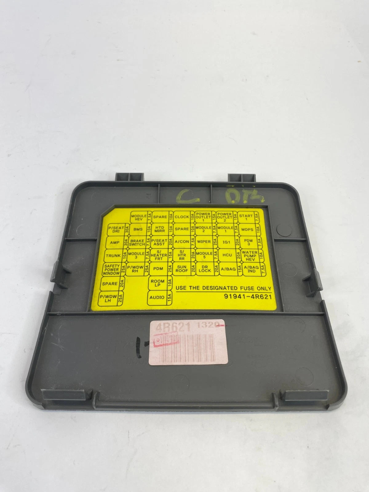 2011-2015 HYUNDAI SONATA DASHBOARD FUSE BOX LID COVER GRAY OEM