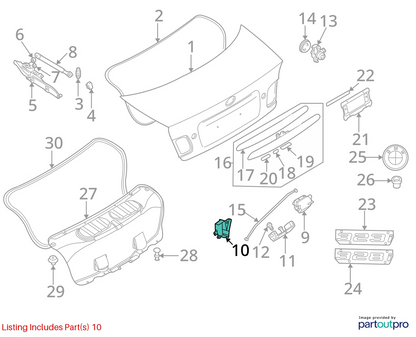 2001-2005 BMW 330XI 325I 325XI TRUNK LID LOCK LATCH COVER TRIM 51-24-8-234-693