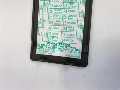 1998-2002 ISUZU TROOPER INTERIOR CABIN FUSE BOX COVER LID DOOR PANEL BLACK OEM