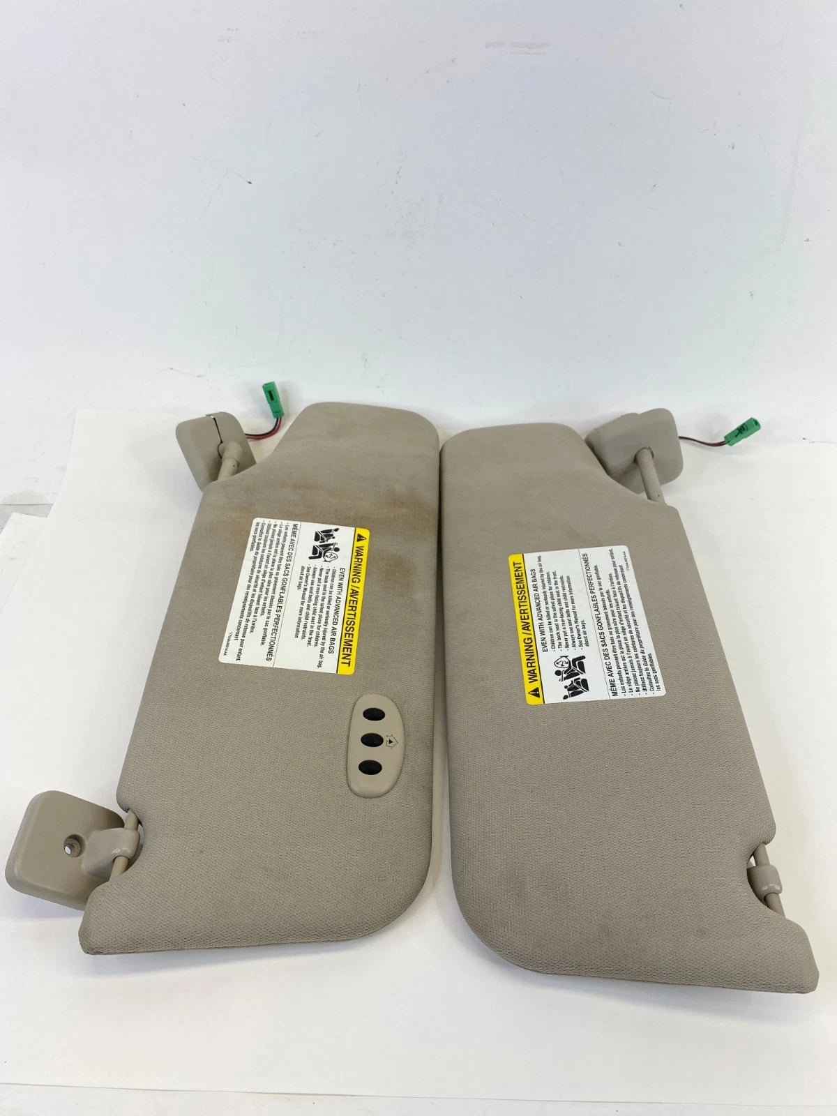 2010 2011 FORD TAURUS LEFT & RIGHT SIDE SUN VISOR SET PAIR W/ GARAGE OPENER OEM