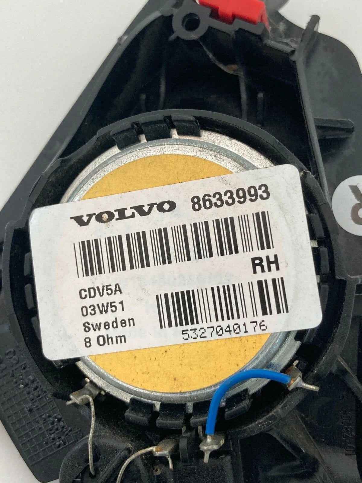 03-07 VOLVO XC70 01-07 V70 REAR RIGHT PILLAR AUDIO TWEETER SPEAKER OEM