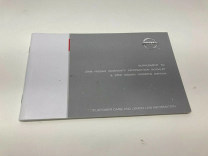 2008 08 NISSAN VERSA OWNERS MANUAL GUIDE WARRANTY INFORMATION W/ CASE OEM