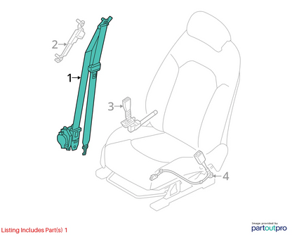 2015-2017 HYUNDAI SONATA FRONT RIGHT SIDE SEAT BELT RETRACTOR 88820-C2050-TTX