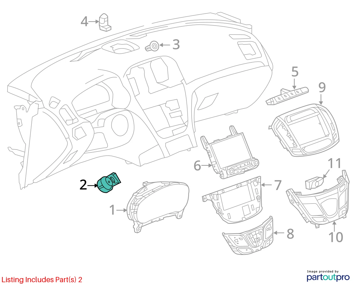 2014-2017 BUICK REGAL HEADLAMP FOG LAMP LIGHT DIMMER CONTROL SWITCH 22901651 OEM