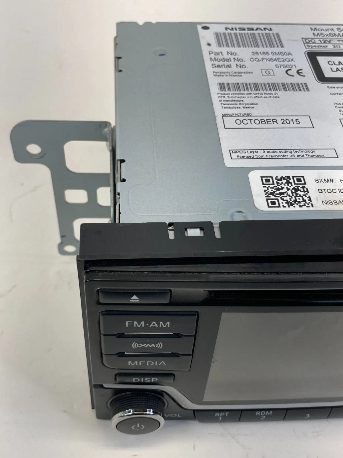 2015 Nissan Sentra Radio CD Player AM/FM Receiver Screen Display 28185-9MB0A OEM