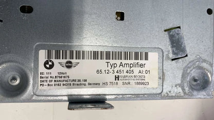 2007-2009 MINI COOPER BASE R56 1.6L AUDIO AMPLIFIER W BRACKET 65123451405