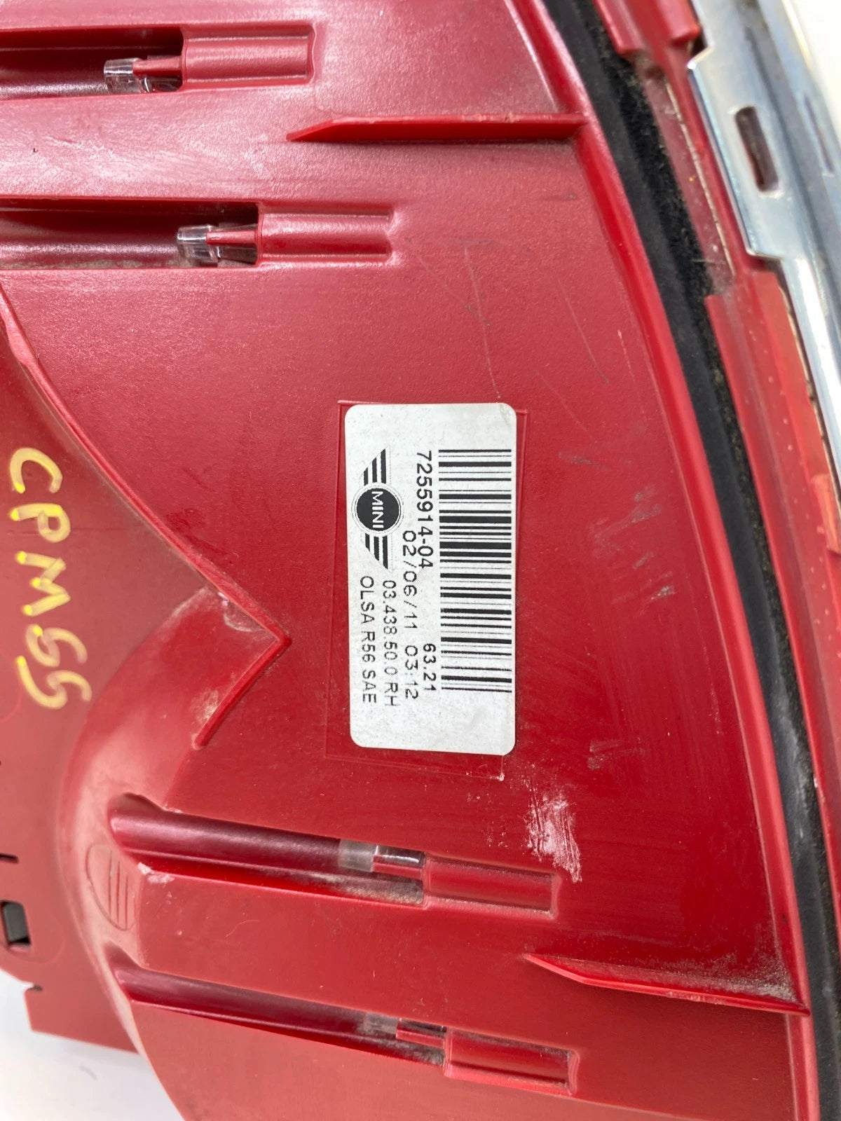 2011-2015 MINI COOPER HATCHBACK RIGHT PASSENGER TAILLIGHT TAIL LIGHT LAMP