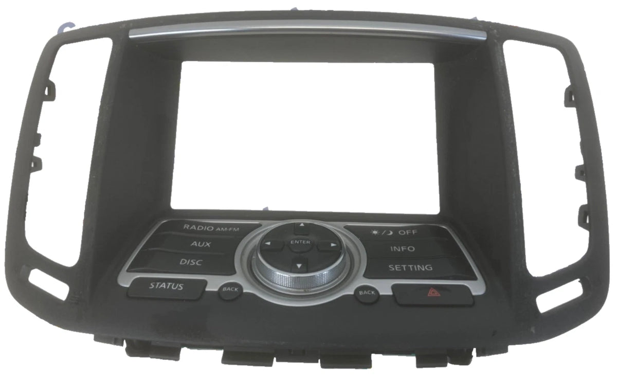 2007 2008 INFINITI G35 SEDAN RADIO DISPLAY BEZEL SWITCHES PANEL FRONT 28395JK60B
