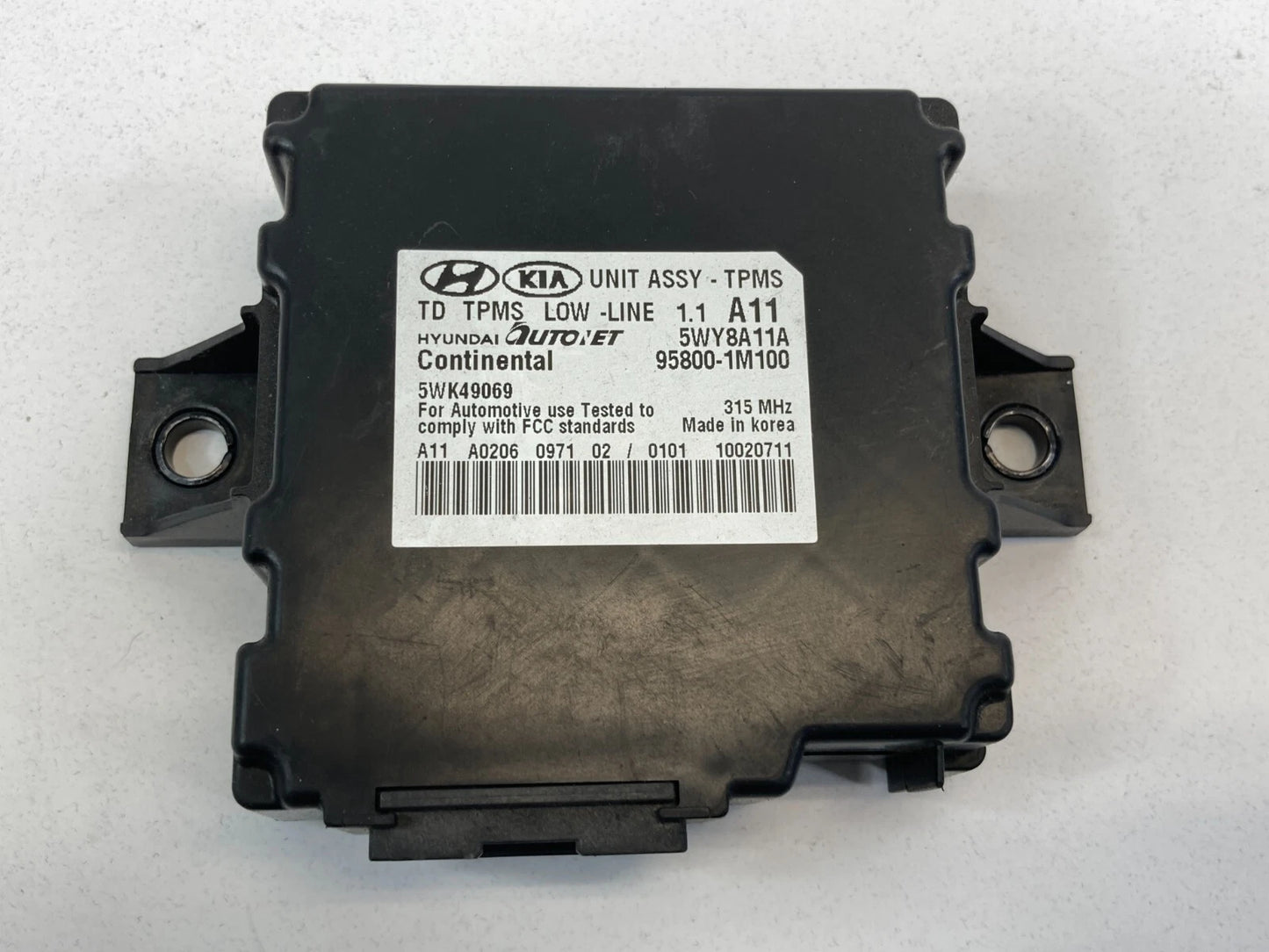 2010 KIA FORTE TIRE PRESSURE MONITOR CONTROL MODULE COMPUTER TPMS 95800-1M100