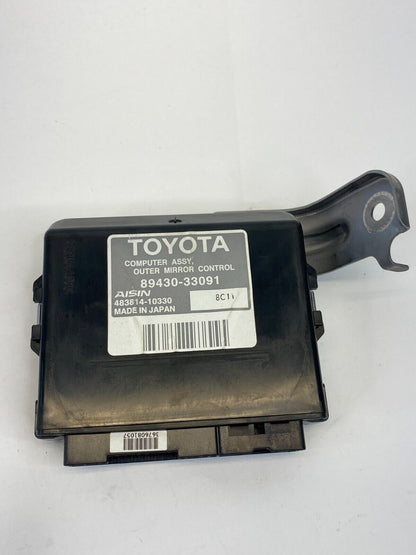 2007-2012 Lexus ES350 Outer Mirror Control Computer Module Unit 89430-33091 OEM