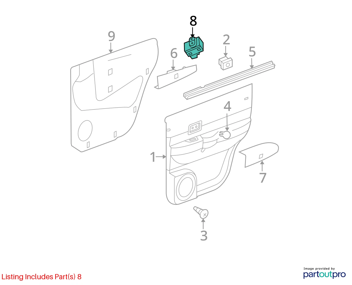 2006-2008 CHRYSLER 300 REAR RIGHT BACK DOOR WINDOW BUTTON SWITCH 4602743AA OEM