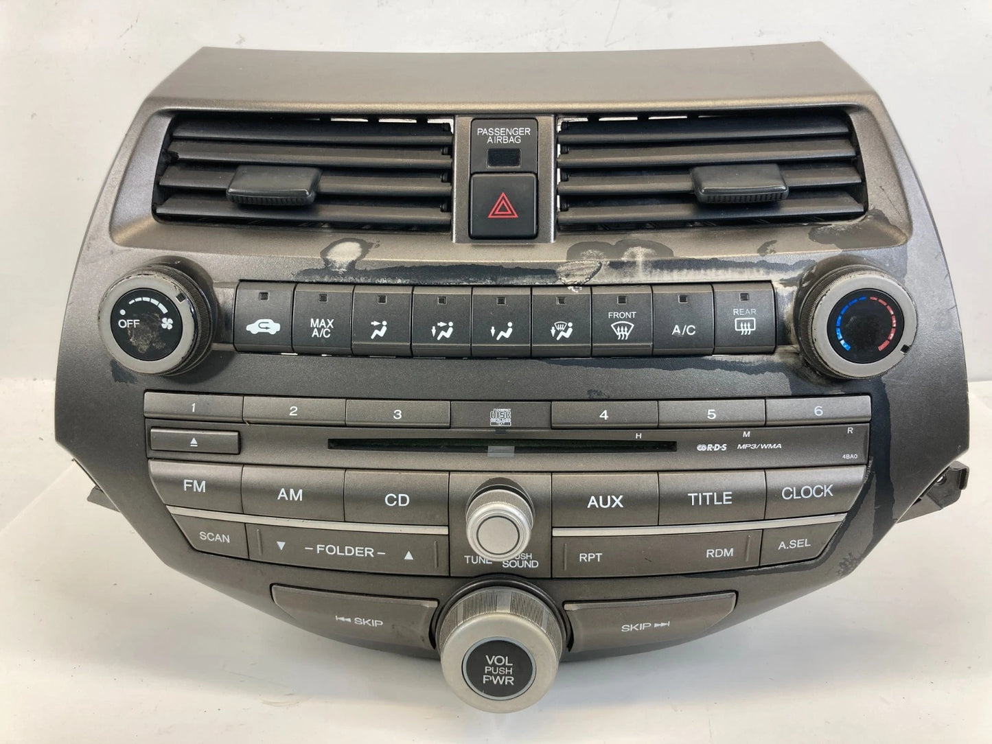 08-11 Honda Accord AM FM CD Player Radio Receiver W/ Air Vent 77260TA0A030 OEM