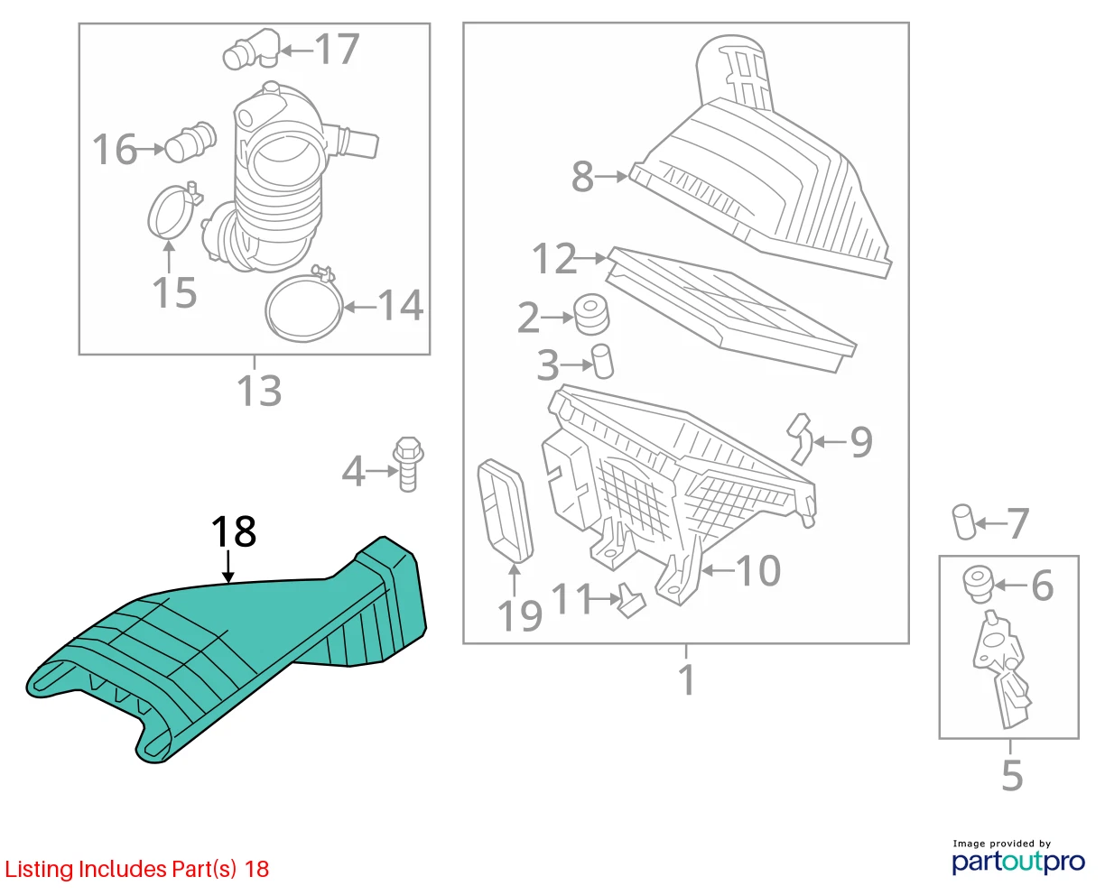 12-15 KIA OPTIMA 2.0L TURBO AIR CLEANER INTAKE INLET DUCT US BUILT 28210-4C500