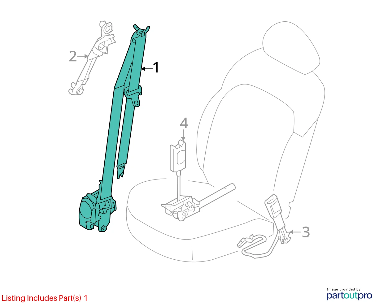 2012-2017 KIA RIO SEAT BELT RETRACTOR FRONT PASSENGER SIDE RH 88880-1W500HCS OEM