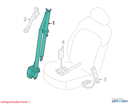 2012-2017 KIA RIO SEAT BELT RETRACTOR FRONT PASSENGER SIDE RH 88880-1W500HCS OEM