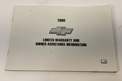 2008 08 Chevy Chevrolet Owner Manual Waranty Guide Book OnStar W/ Case OEM