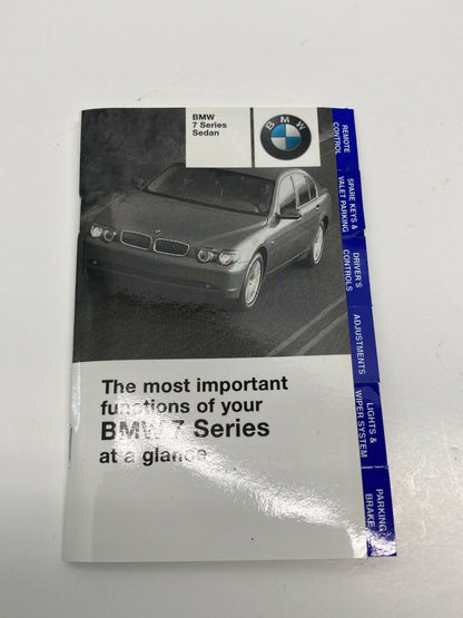 2002 02 BMW 745i Owner's Manual & Quick Reference Card w/ Case Set OEM