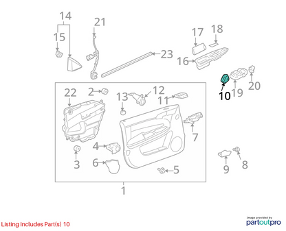 2006-2013 CHEVROLET IMPALA FRONT RIGHT DOOR LOCK CONTROL SWITCH 10340139 OEM