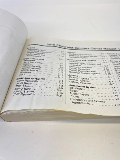 2015 CHEVROLET EQUINOX OWNERS MANUAL USER GUIDE REFERENCE OPERATOR BOOK OEM