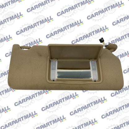 08-10 Honda Accord Passenger Right Sun Visor Sunvisor w/ Lights Cloth Ivory OEM