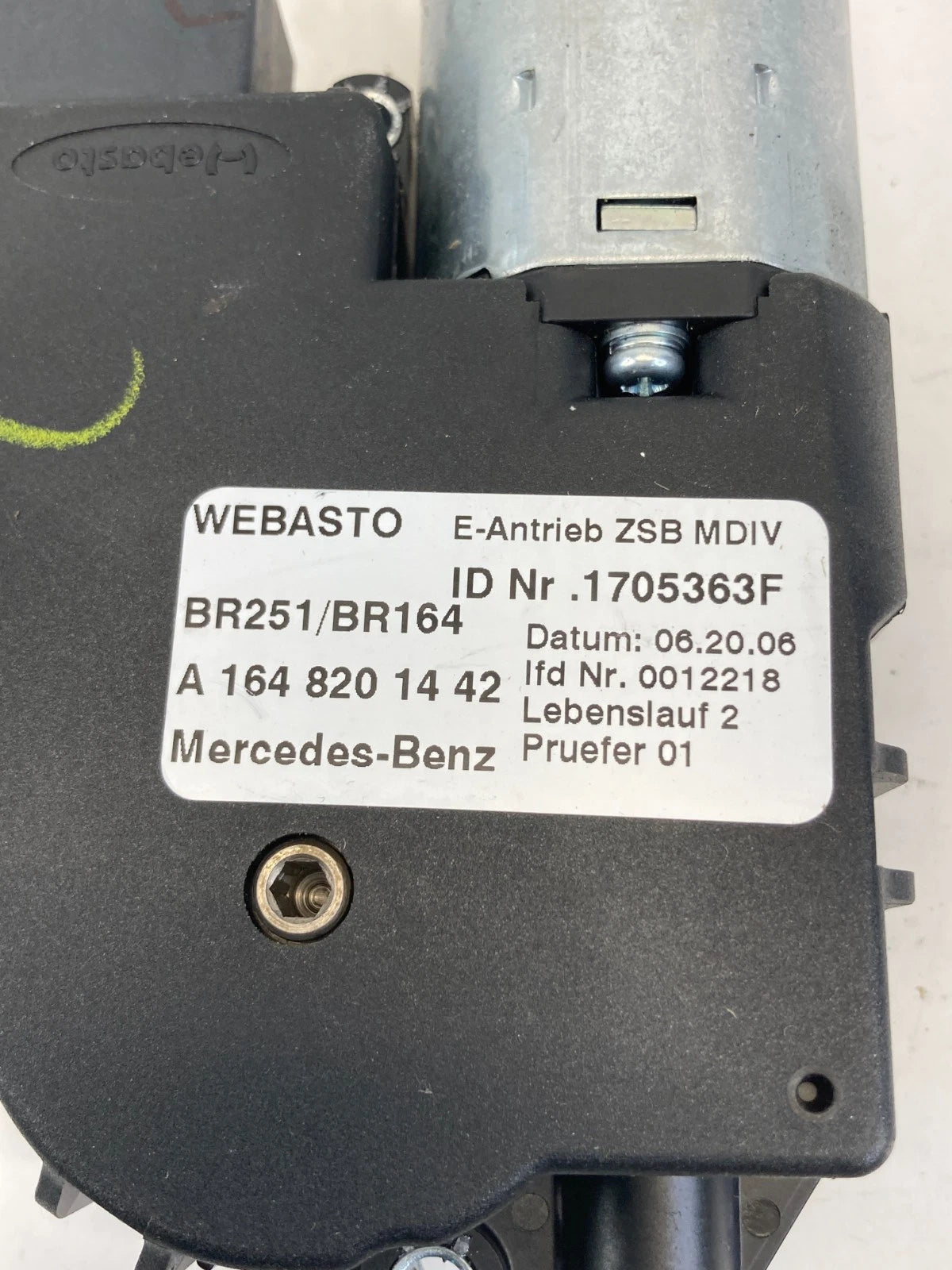 2007-2012 MERCEDES-BENZ GL450 2003-2011 ML350 SUNROOF MOTOR ASSY 164-820-14-42