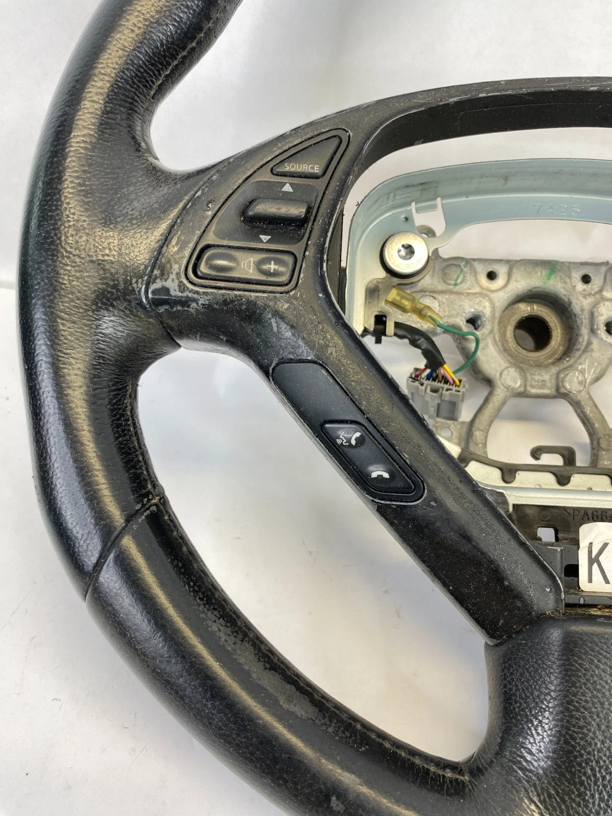2007 2008 INFINITI G35 SEDAN STEERING WHEEL WITH SWITCHES BLACK LEATHER OEM