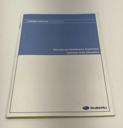 2007 SUBARU IMPREZA OWNER'S MANUAL WARRANTY MAINTENANCE SUPPLEMENT W/ CASE OEM